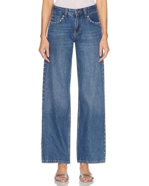 Sandy Liang Updo Straight Leg Jeans - Blue
