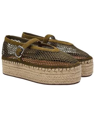 Alaïa Alaϊa Fishnet Wedge Espadrille Flat - Brown