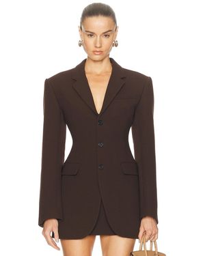 Wardrobe NYC Longline Blazer - Brown