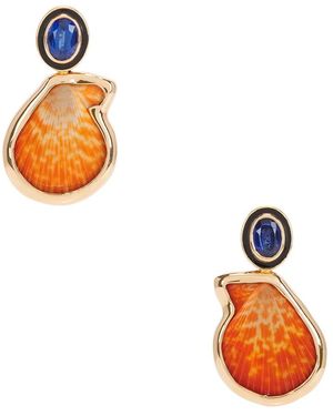 Dezso by Sara Beltran Palm Beach Clam Kyanite Earrings - Orange
