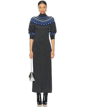 Rabanne Robe Long Sweater Dress - Blue