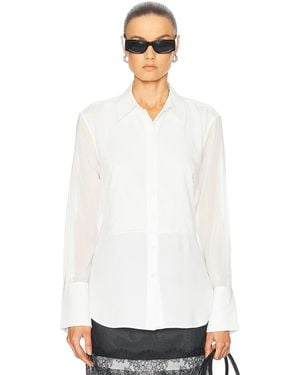 Helmut Lang Long Sleeve Button Up Blouse - White