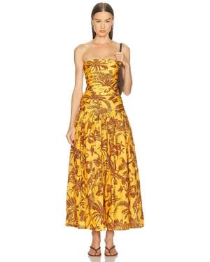 ALÉMAIS Banana Blossom Ruched Dress - Metallic