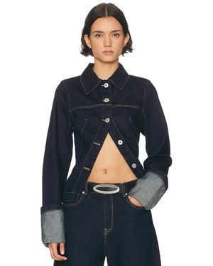 Halo Cinch Back Trucker Jacket - Blue