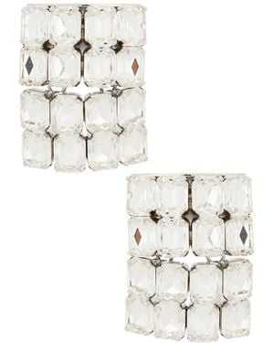 Area Crystal Pave Earrings - White