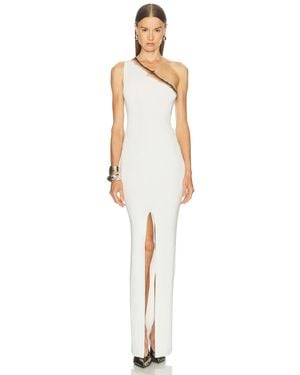 GRACE LING Flame One Shoulder Maxi Dress - White