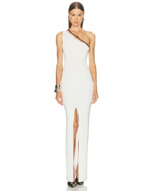 GRACE LING Flame One Shoulder Maxi Dress - White