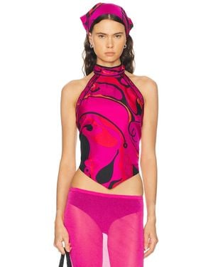 PUCCI Silk Twill Tie Top - Pink