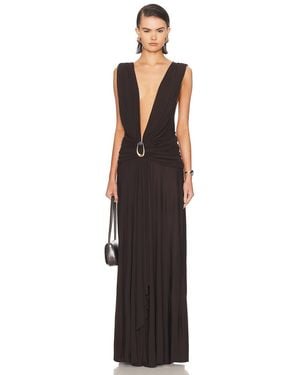 Christopher Esber Stone Pin Scarf Drape Long Dress - Multicolor