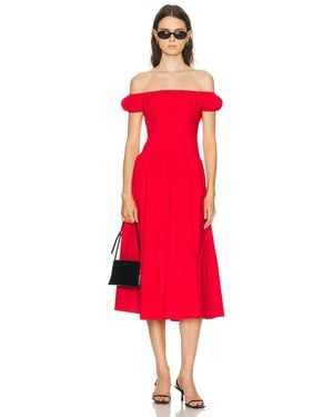 Caroline Constas Augusta Drop Waist Maxi Dress - Red