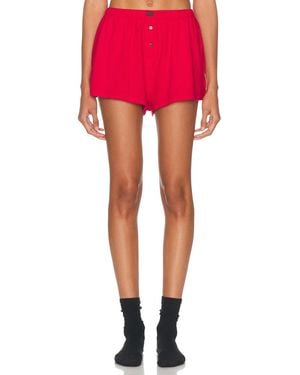 Lunya Pointelle High Rise Short - Red