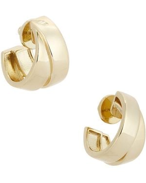 Mega Chunky Double Hoop Earrings - Metallic