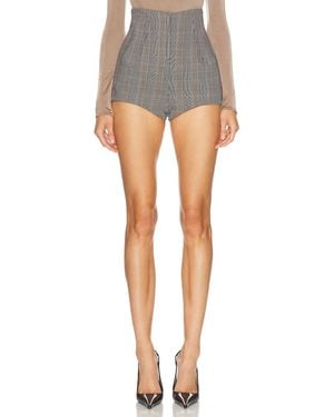 Mugler High Waist Cigarette Short - Gray