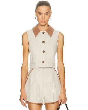 Matthew Bruch Collared Vest Top - White