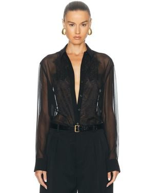 Sans Faff Chelsea Silk Lace Blouse - Black