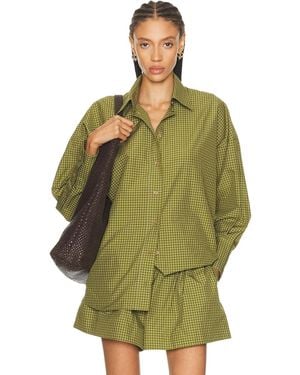 Brandon Maxwell Harvey Boyfriend Shirt - Green