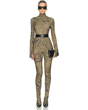 Norma Kamali Long Sleeve Slim Fit Turtle Catsuit With Footie - Multicolor