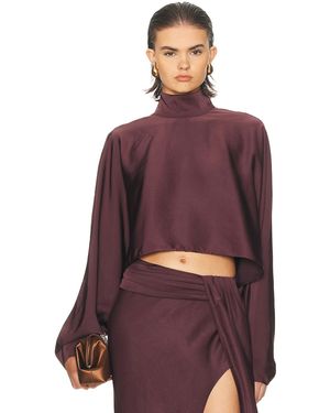 LAPOINTE Lightweight Satin Caftan Top - Purple