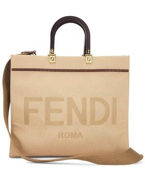 Fendi Sunshine Shopper Tote Bag - Natural