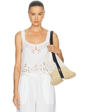 Lunya Linen Embroidered Eyelet Tank Top - White