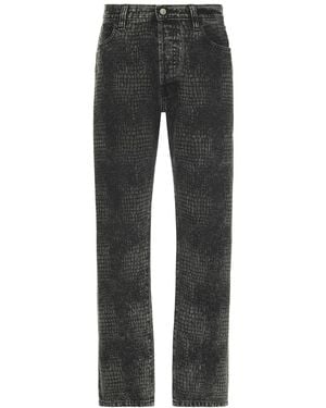 Aries Lasered Croc Lilly Jeans - Gray