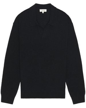 FRAME Textured Wool Cashmere Sweater - Black
