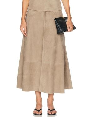 St. Agni Suede Circle Skirt - Natural