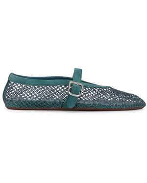 Alaïa La Ballerine Fishnet Strass Flat - Green