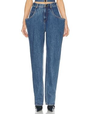 Area Flare Pocket Wide Leg Jeans - Blue