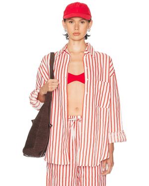 AEXAE Linen Woven Shirt - Red