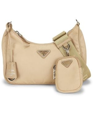 Prada Re-Edition 2005 Re-Nylon Shoulder Bag - Natural
