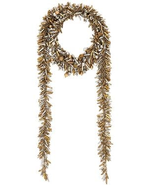 Dries Van Noten Handmade Bead Embroidered Scarf Necklace - Black