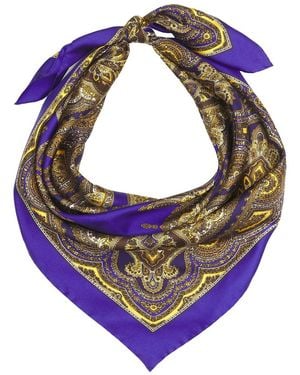 Saint Laurent Vintage Paisley Carre Scarf - Pink