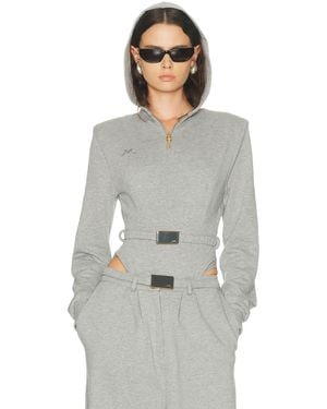 ROWEN ROSE Long Sleeve Bodysuit - Gray