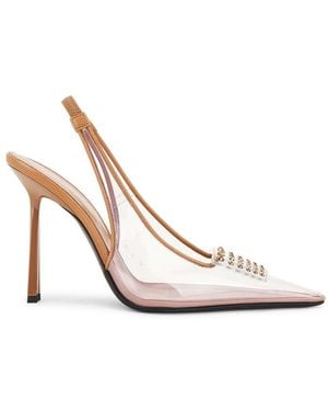 Saint Laurent Stone Slingback Pump - White