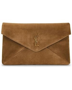 Saint Laurent Large Envelope Pouch - Brown