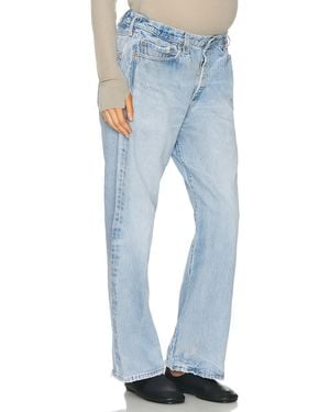 aligrace Vintage Maternity Baggy Jeans - Blue