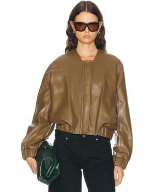 KHAITE Cordan Leather Jacket - Brown