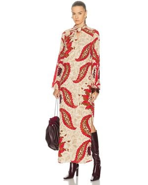 Johanna Ortiz Sand Esencia Femenina Midi Dress - Red