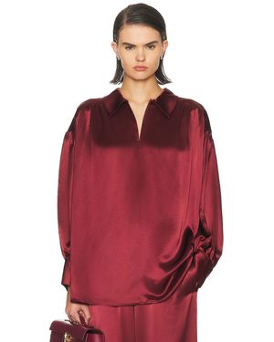 By Malene Birger Leonora Satin Blouse - Red