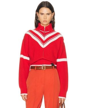 Stella McCartney Sporty 80's Wool Knit Zip Jacket - Red
