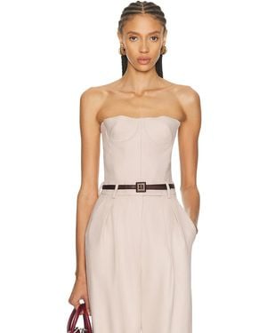 Alex Perry Longline Cupped Corset Top - Natural