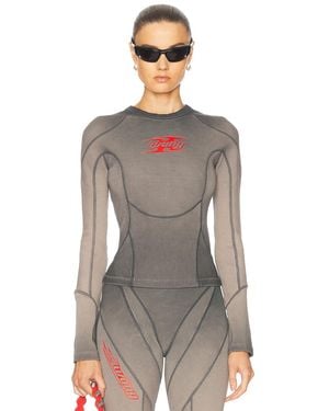 Alexander Wang Blade Logo Long Sleeve Top - Gray