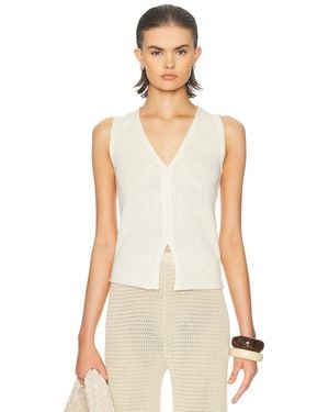 The Elder Statesman Nora Lite Split Hem Tank - White