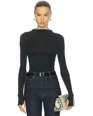 Enza Costa Cashmere Twist Top - Black