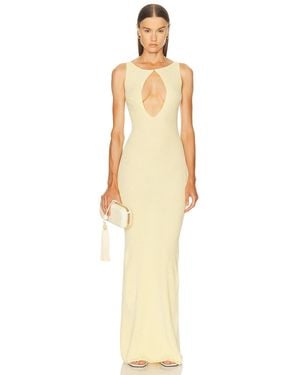 AYA MUSE Key Hole Maxi Dress - Metallic