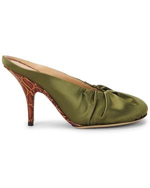 Dries Van Noten Satin Mule - Green