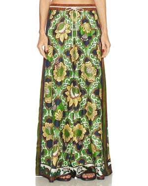 ALÉMAIS Liana Silk Palazzo Pant - Green