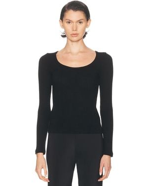 SABLYN Isla Scoop Neck Long Sleeve Tee - Black
