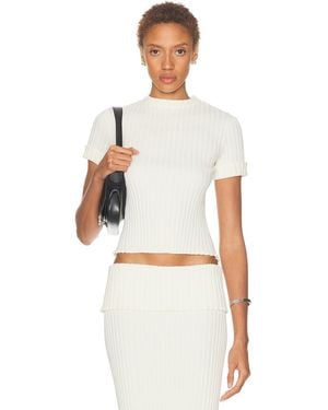 SAME Ribbed Knit Top - White